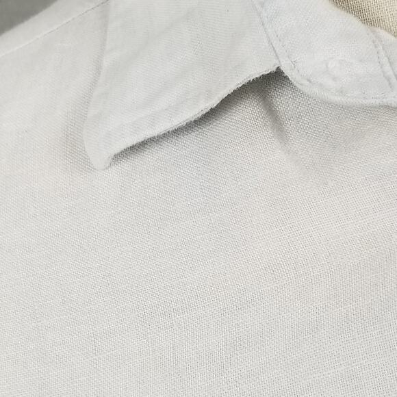 UNTUCKit Shirt Mens Large White Linen Short Sleeve Button Front Slim Fit Casual - Picture 5 of 10